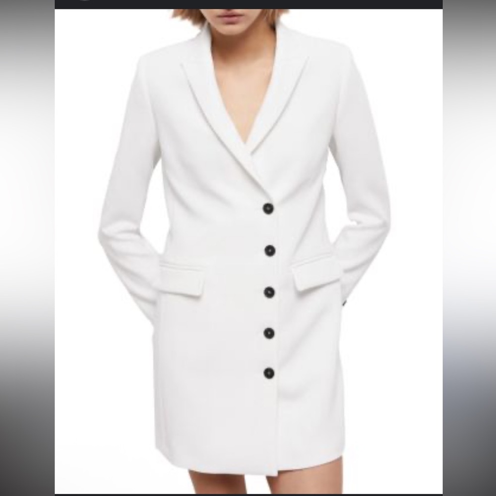 NWT The Kooples Long sleeve White Blazer Dress in white.  Size 1 / S - Picture 2 of 7